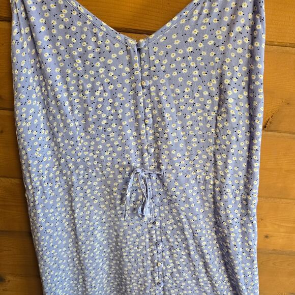Rails Frida Dress Sky Blue Daisies Button Tie Front Summer High Low Large Boho - Picture 4 of 5